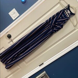 Stylish Navy and Pink Striped Jumpsuit